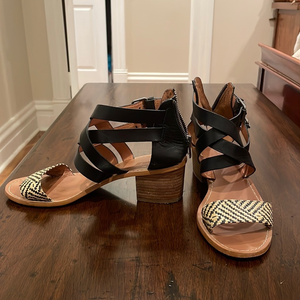 Madewell Black Lora Leather Block Heel Sandal